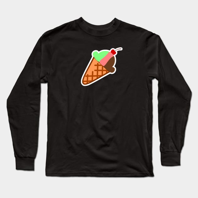 Chocolate Cherry Pistachio Spumoni Dessert Ice Cream Long Sleeve T-Shirt by CrocoWulfo